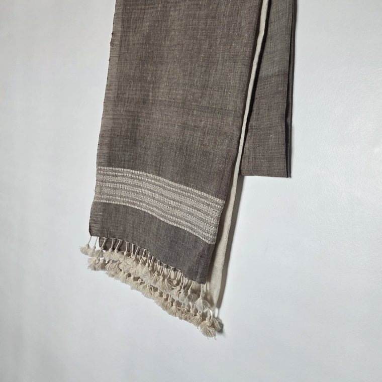Rannova stone grey Kala cotton stole, hanging drape